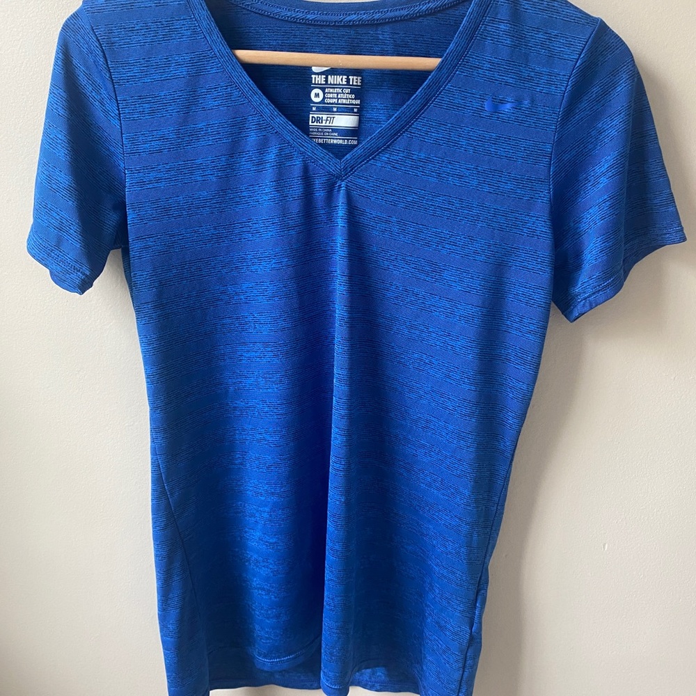 NIKE TEE Ladies Dri Fit - Medium - Heather Royal Blue